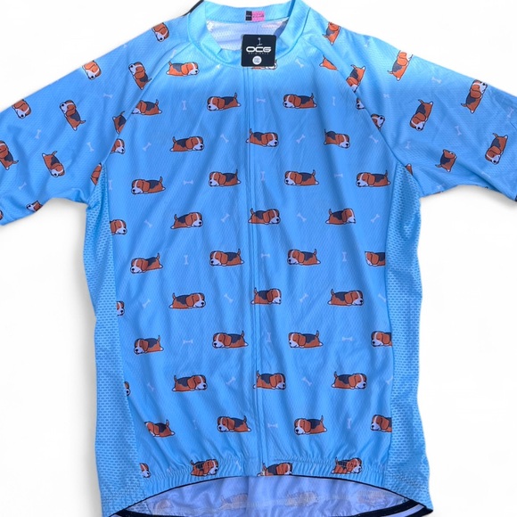 WOMEN'S SLEEPING BEAGLE SHORT SLEEVE CYCLING JERSEY Size 3XL - Picture 3 of 7